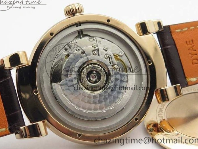 MIROTIME 1221 Neat Da Vinci IW356601 RG MKF 1:1 Best Edition White Dial On Brown Leather Strap A 7230